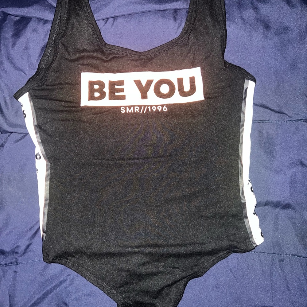 Black 'Be You' Graphic Tank Top